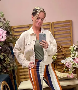 Oversized Cropped Corduroy Jacket