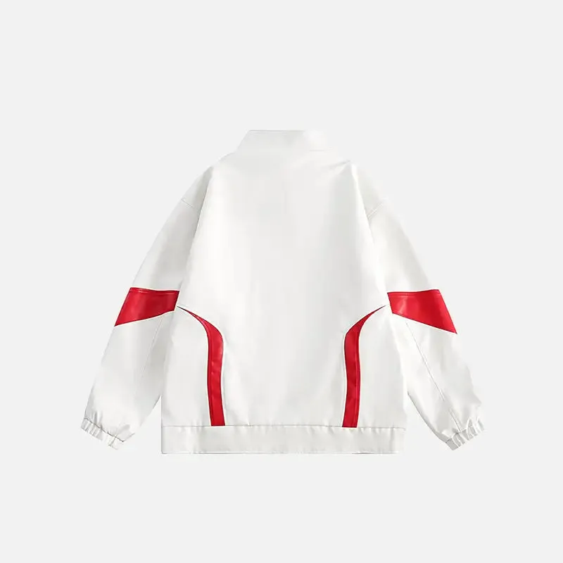 Oversized Zippered Leather Jacket for Trendy Y2K Fashion