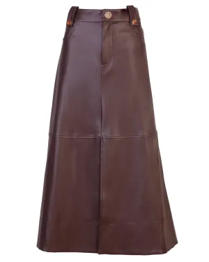 Oxblood Vegan Leather Skirt