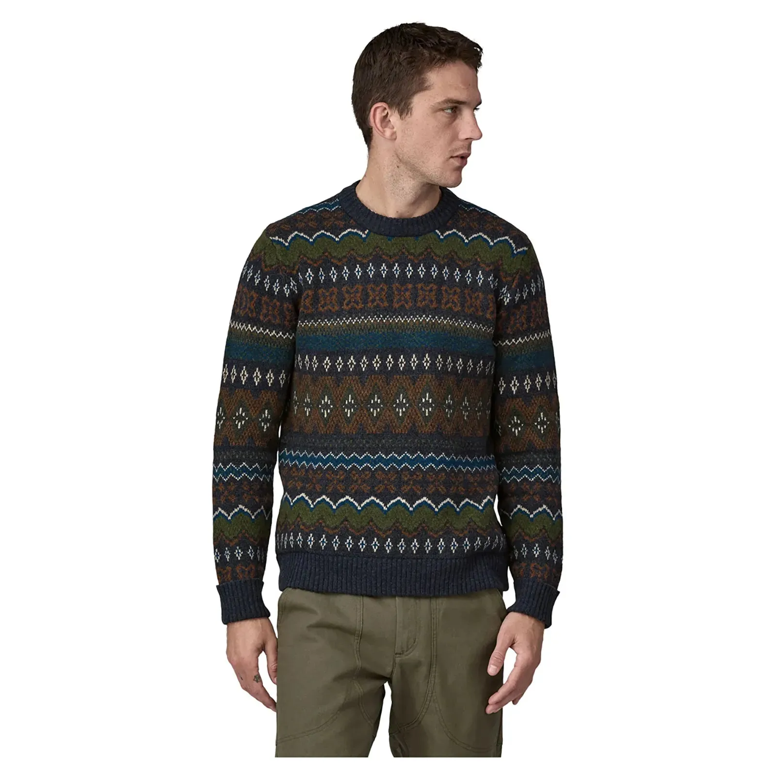 Patagonia Men's Recycled Wool-Blend Sweater - Helmsman/Smolder Blue