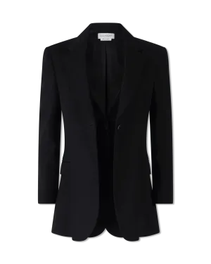 Peak Lapel Wool Blazer