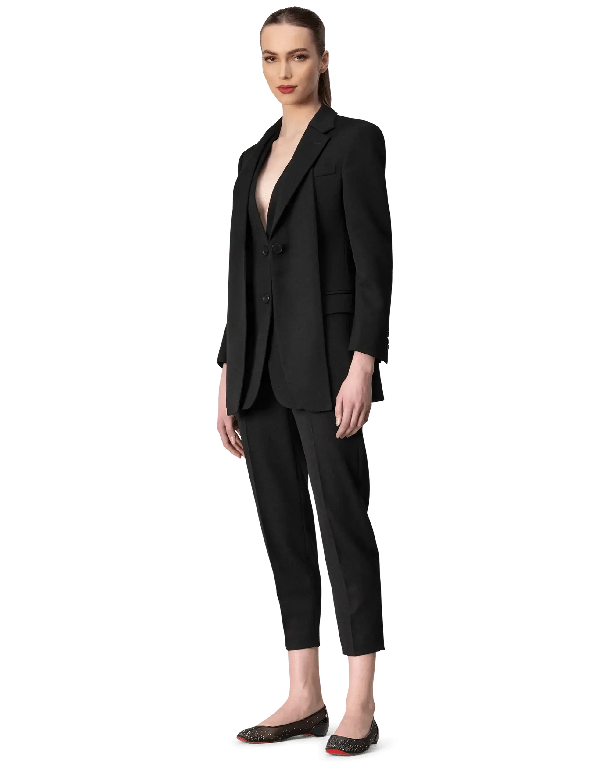 Peak Lapel Wool Blazer