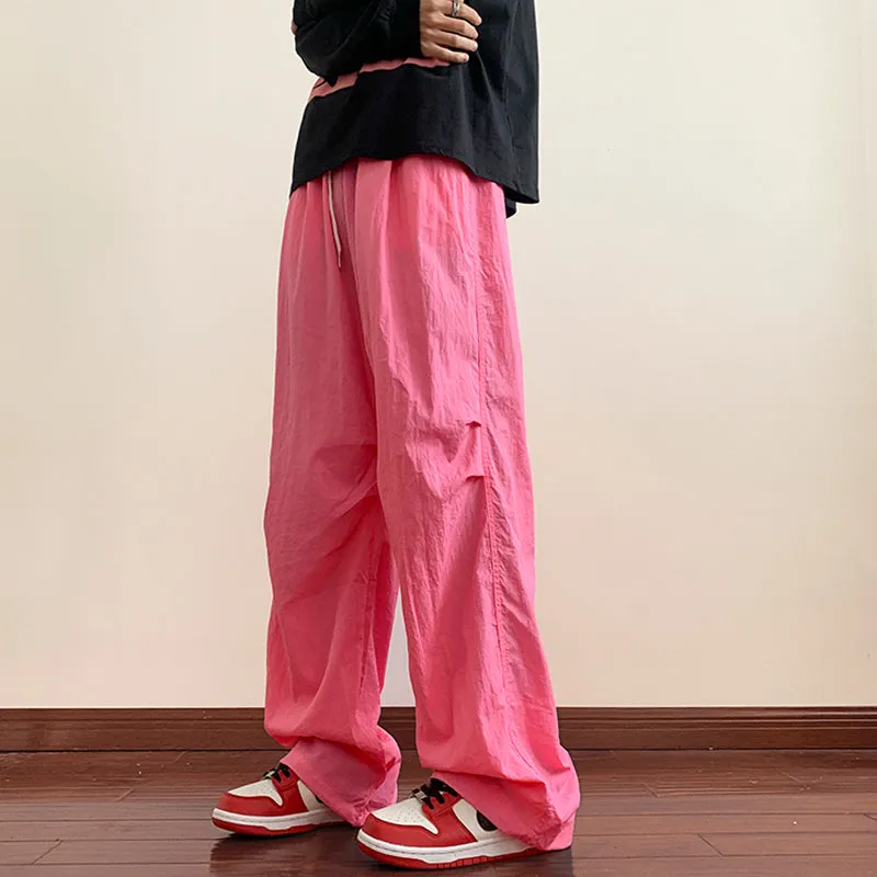Pink Pleated Elasticated Trousers