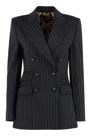 Pinstripe double breasted blazer