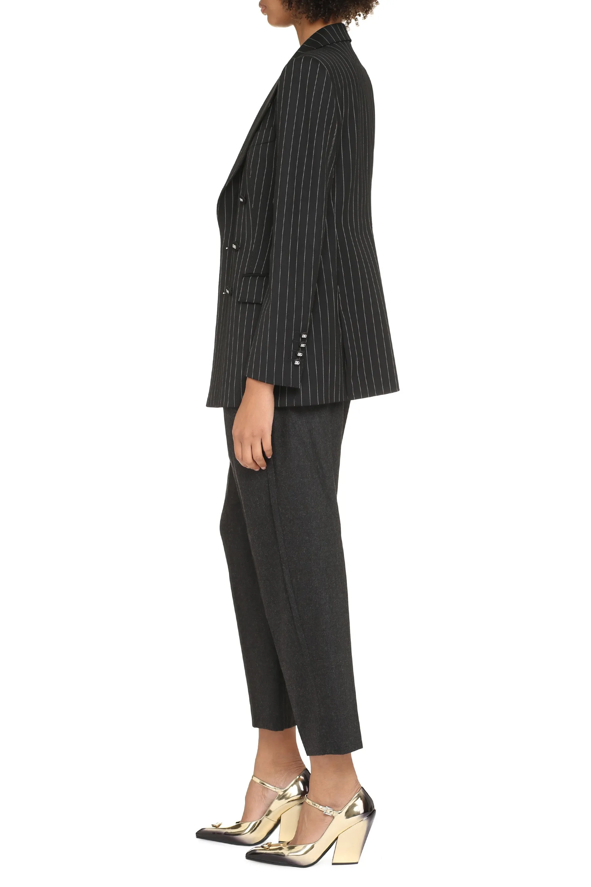 Pinstripe double breasted blazer