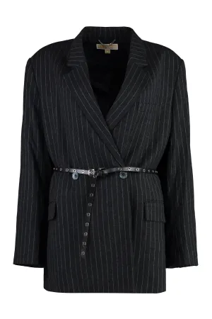 Pinstripe double breasted blazer
