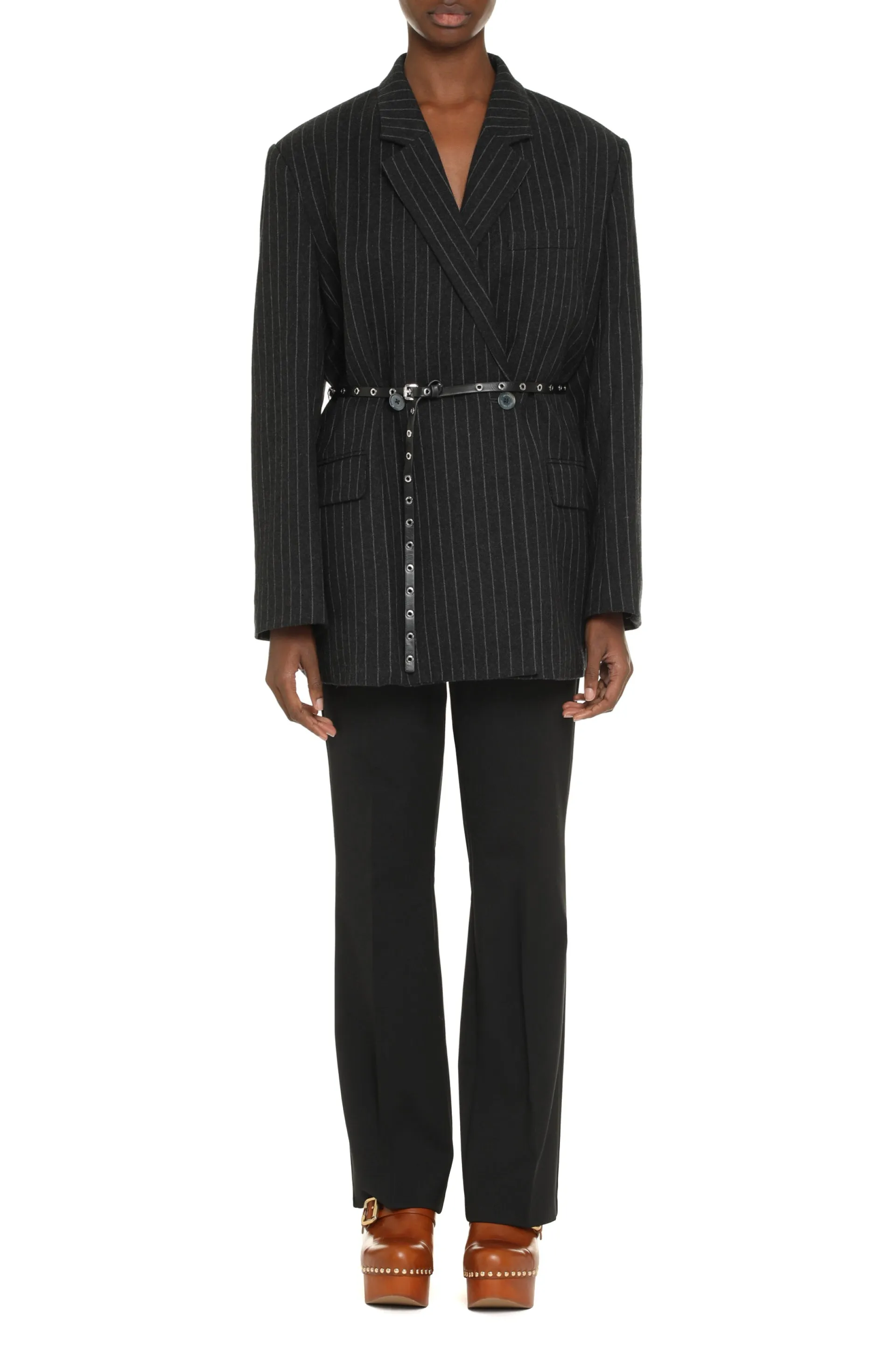 Pinstripe double breasted blazer