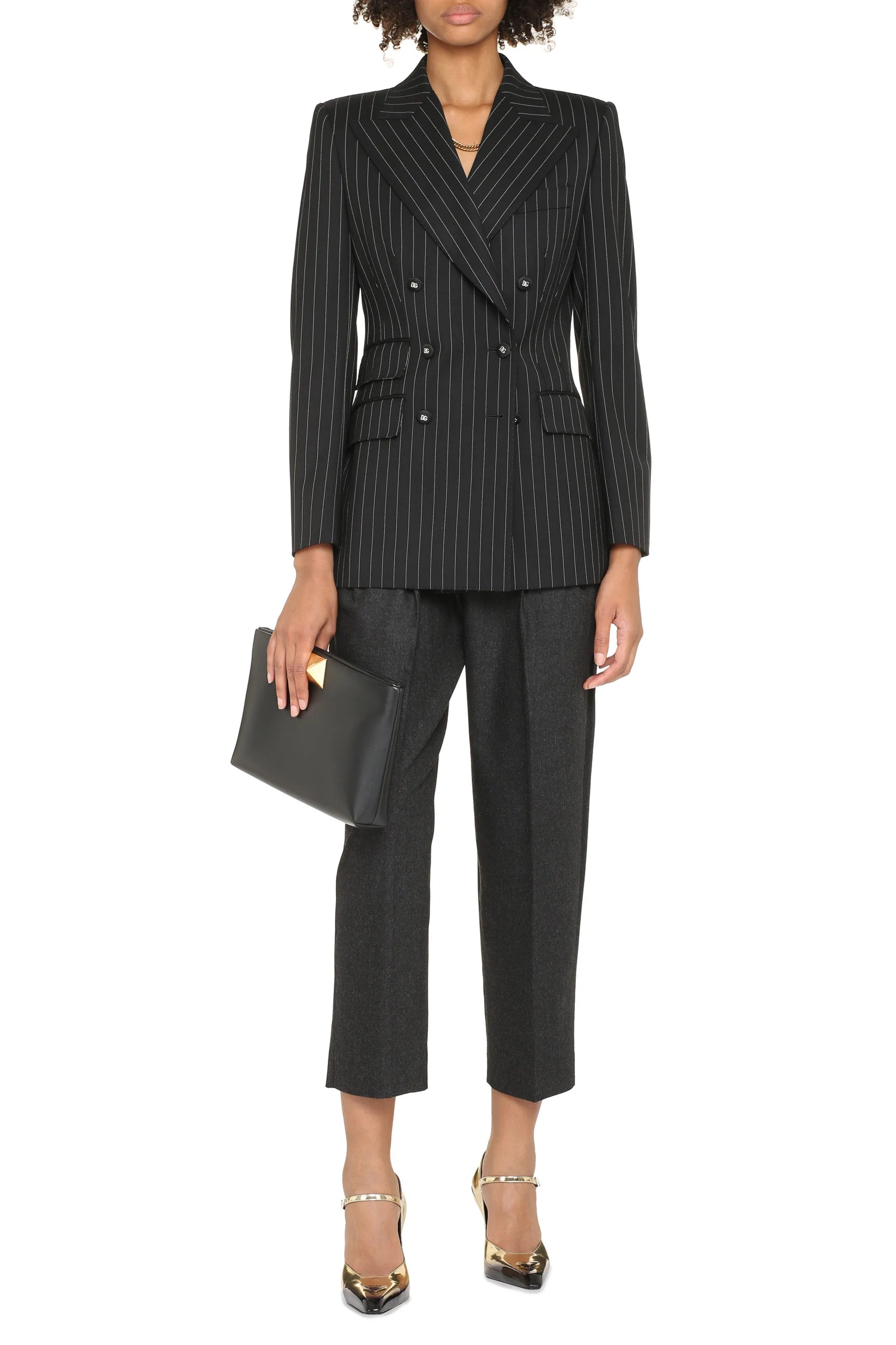 Pinstripe double breasted blazer