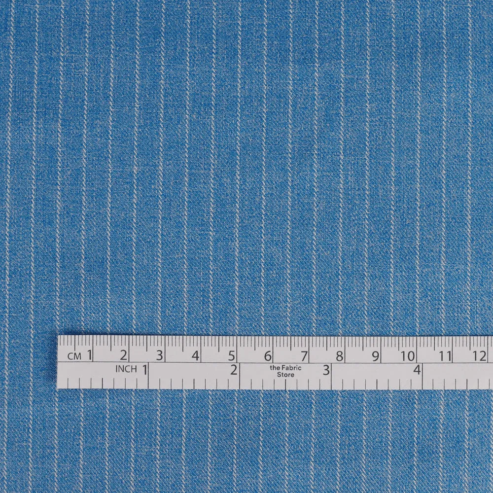 Pinstripe Suiting - Heathered Blue