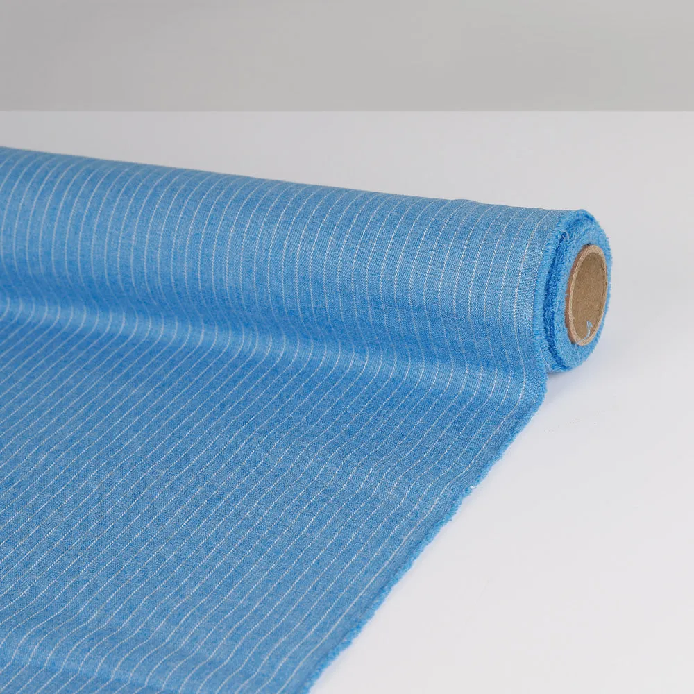 Pinstripe Suiting - Heathered Blue