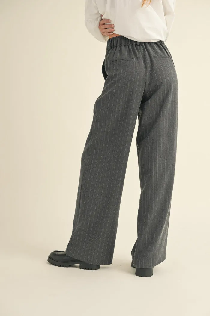 Pinstripe Wide Pants
