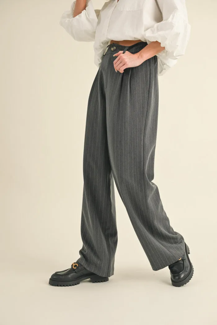 Pinstripe Wide Pants