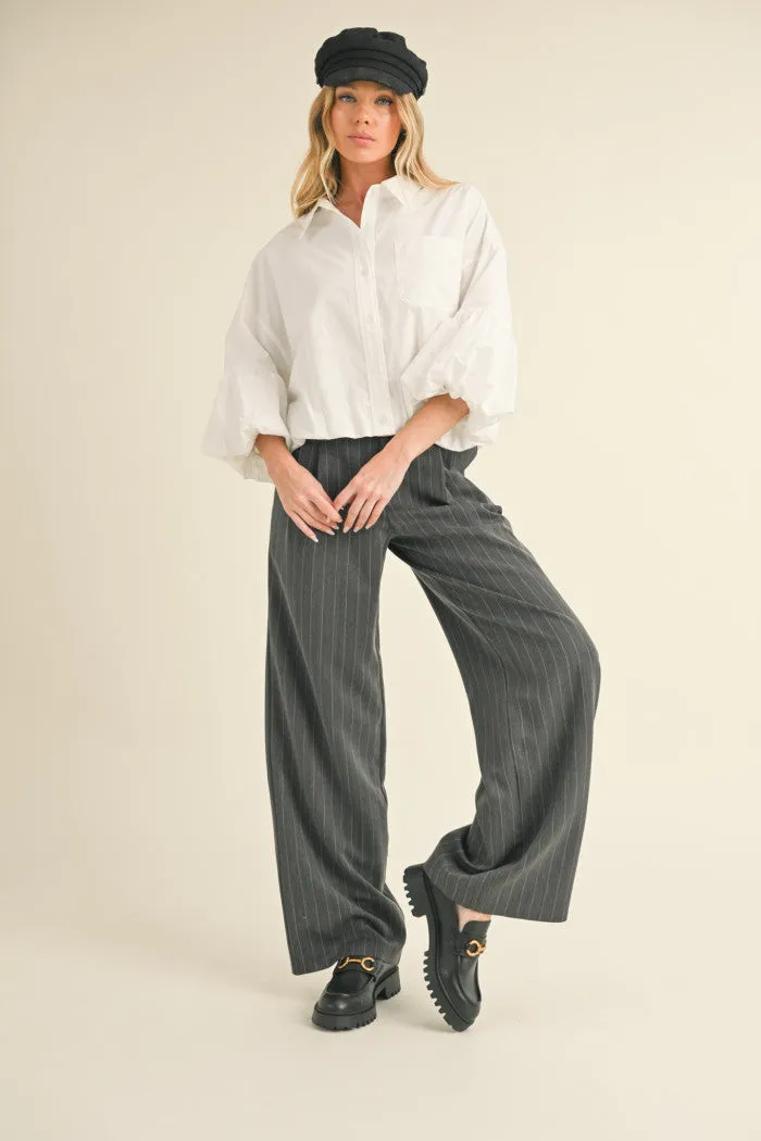 Pinstripe Wide Pants