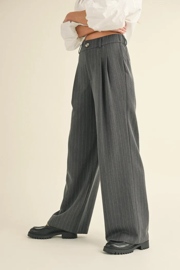 Pinstripe Wide Pants