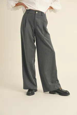 Pinstripe Wide Pants