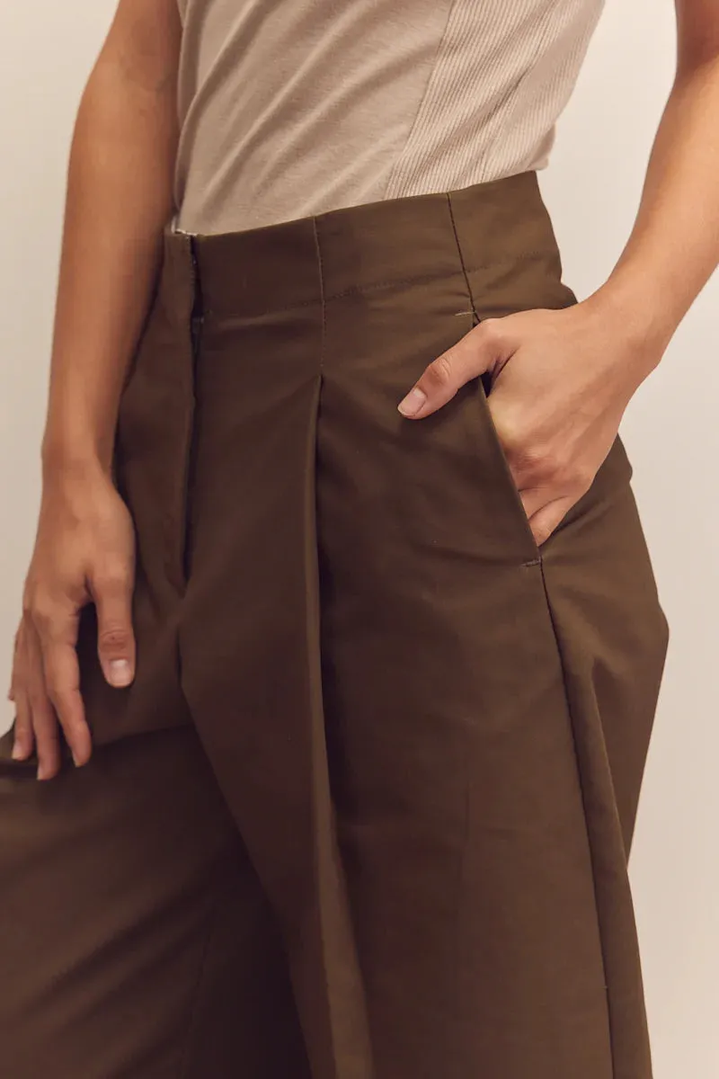 Pleated Cotton/Tencel Trouser | Amente
