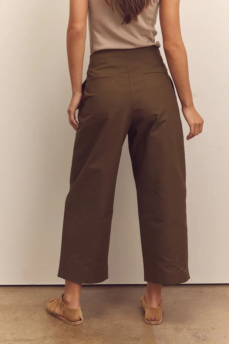 Pleated Cotton/Tencel Trouser | Amente