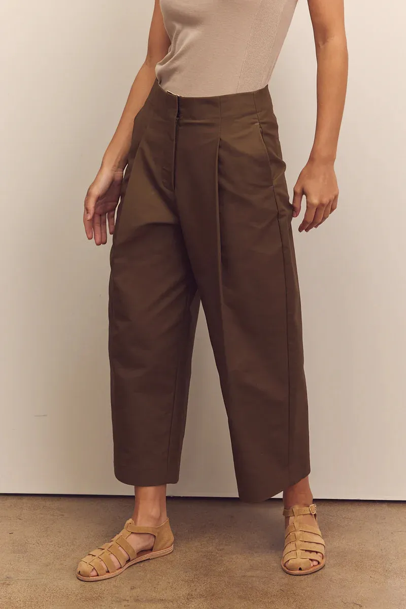 Pleated Cotton/Tencel Trouser | Amente
