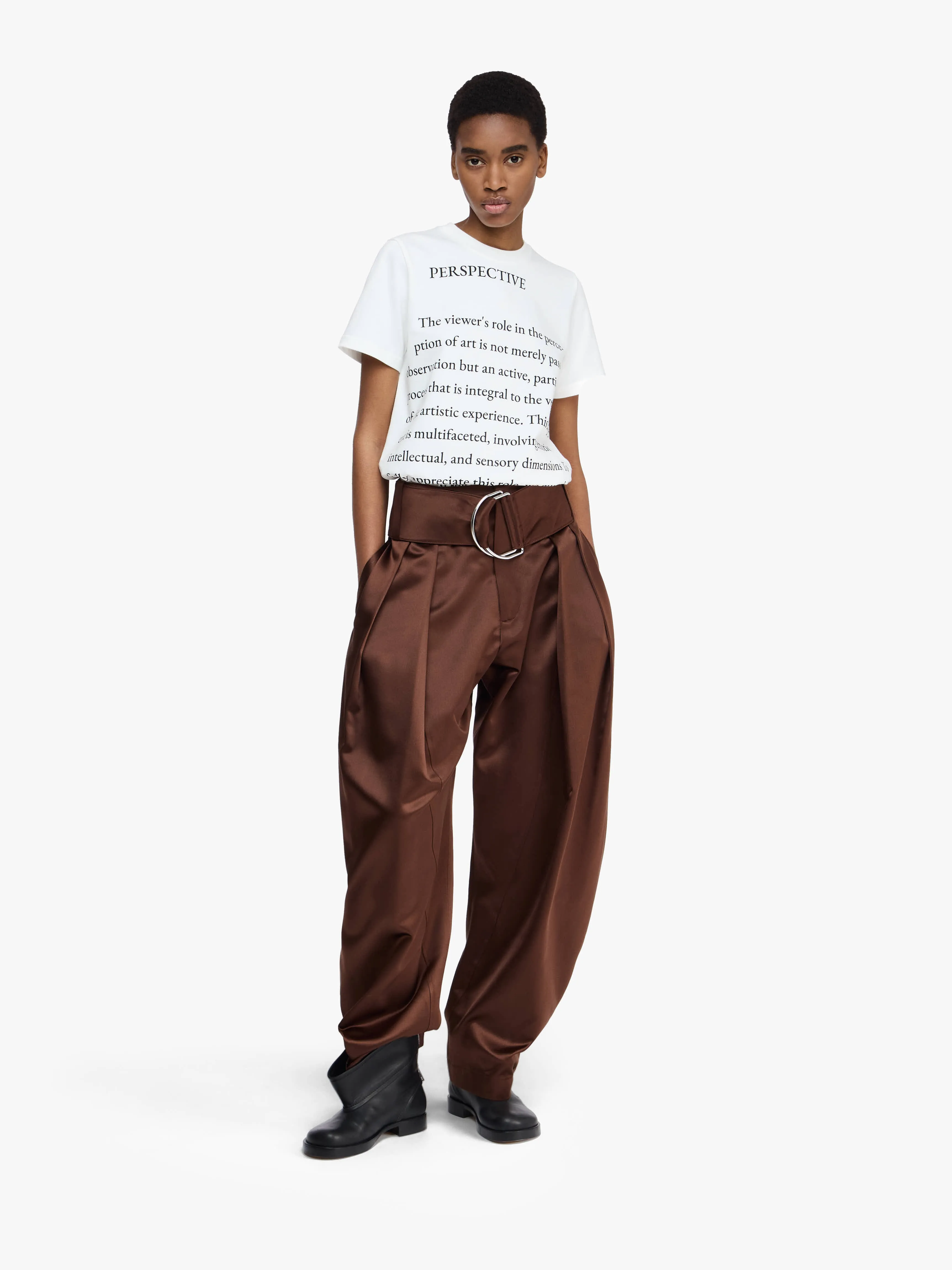 PLEATED D-RING TROUSERS