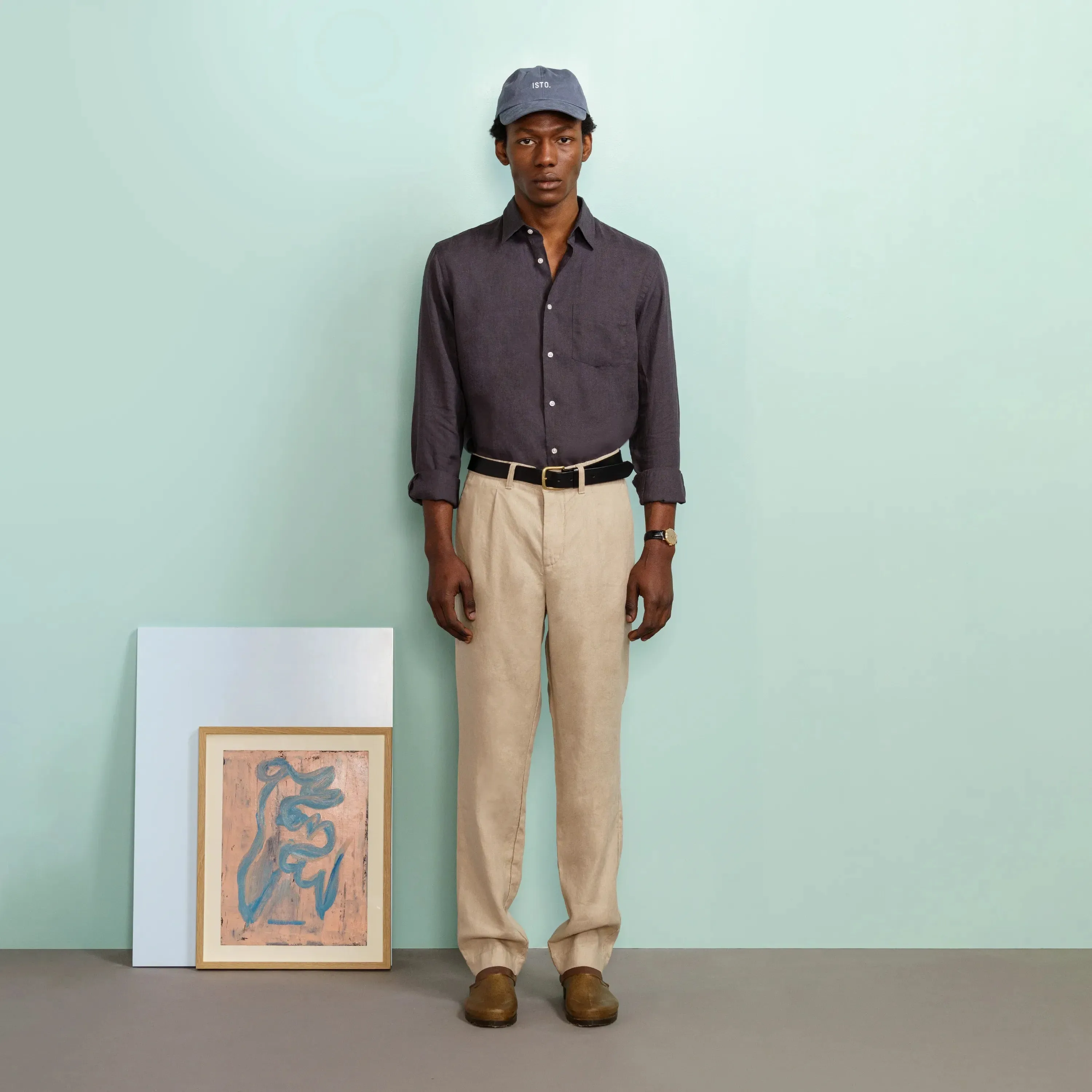 PLEATED LINEN TROUSERS