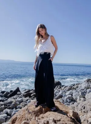 PLEATED TROUSERS - BLACK