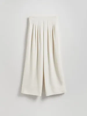 Pleated wide leg trousers