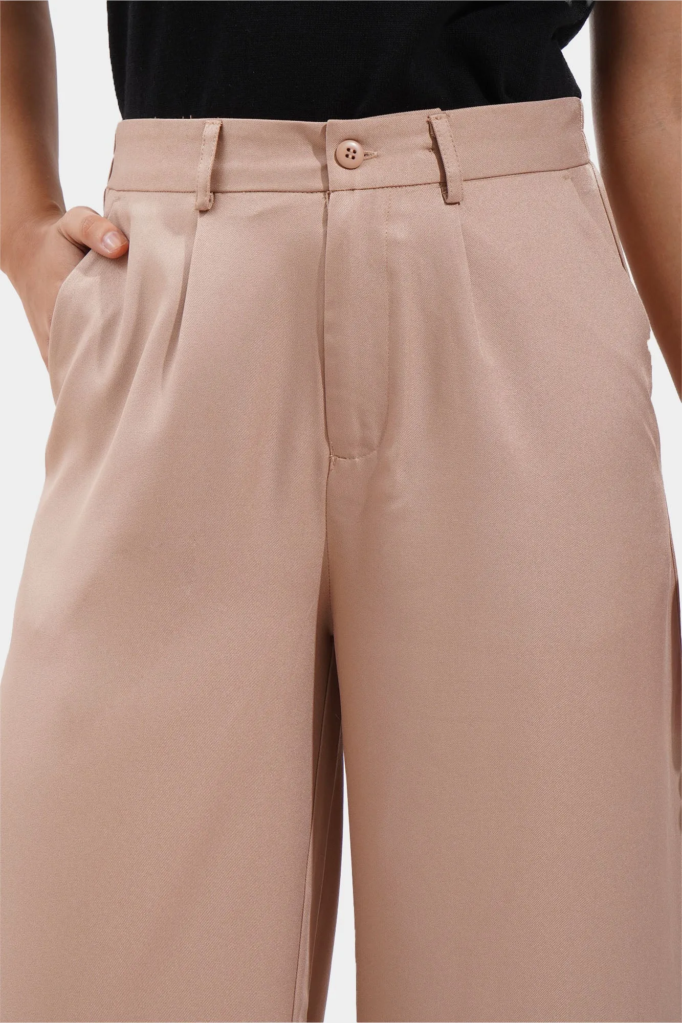 Pleated Wide Leg Trousers