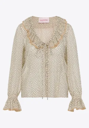Polka-Dot Silk Blouse