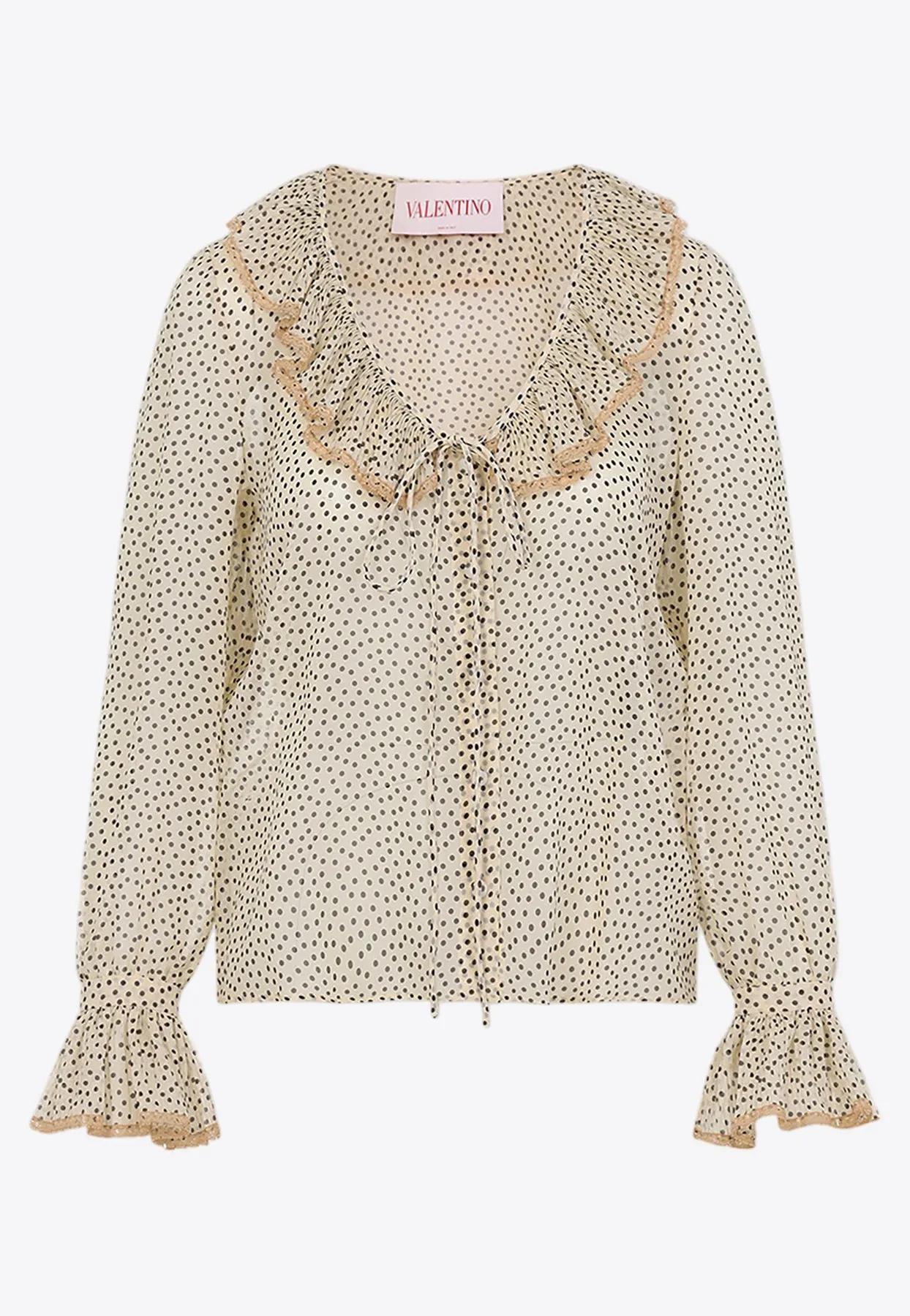 Polka-Dot Silk Blouse