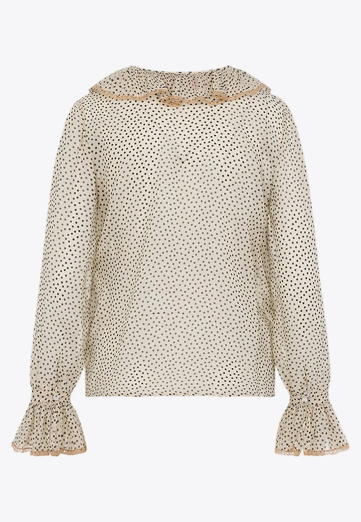 Polka-Dot Silk Blouse