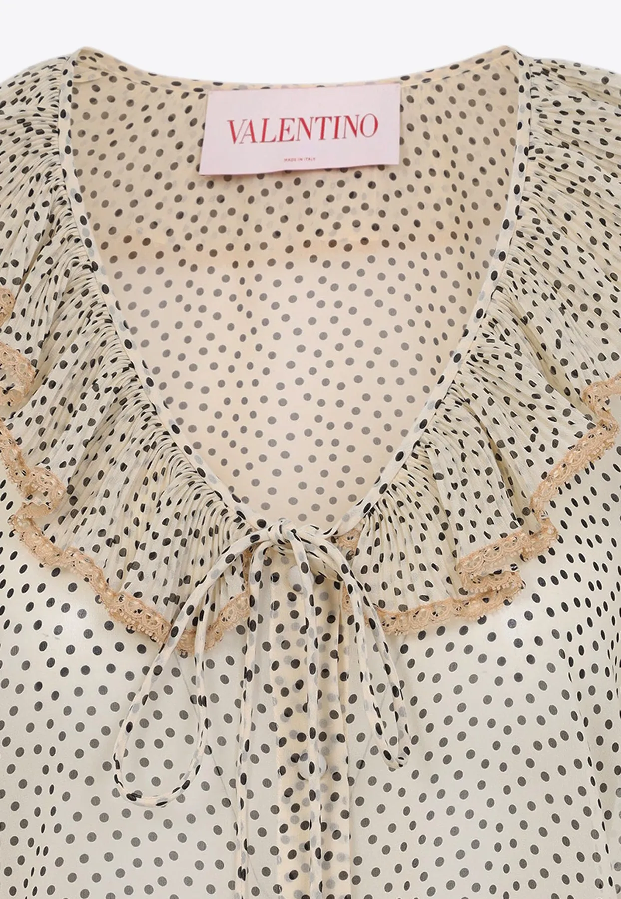 Polka-Dot Silk Blouse