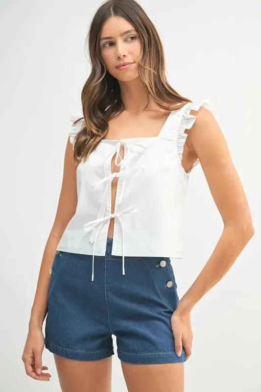 Poppy Front Tie Top