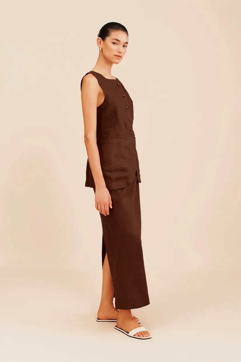 Posse Emma Pencil Skirt - Chocolate