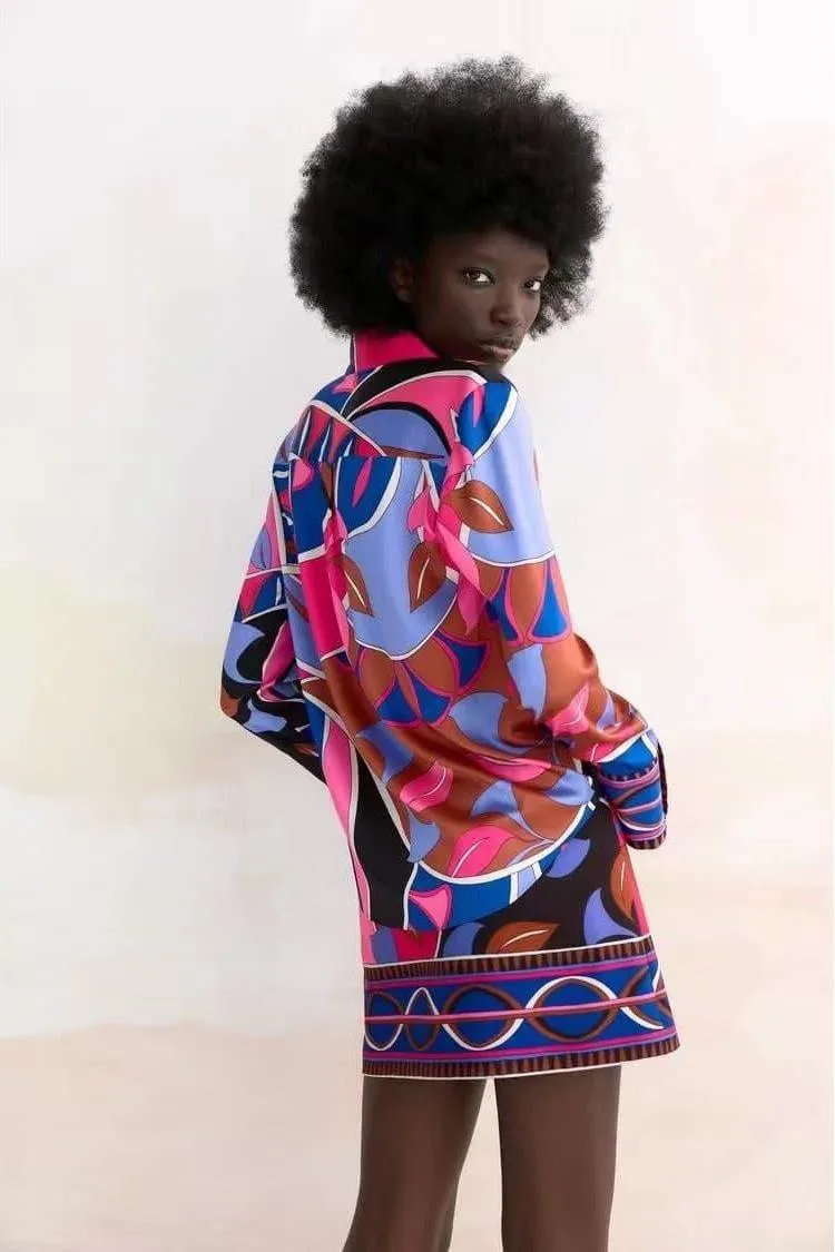 Printed drape suit 2 pieces