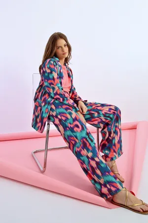 PRINTED PLEATED PANTS