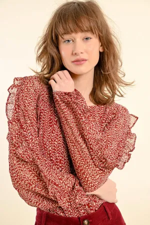 PRINTED VOILE BLOUSE