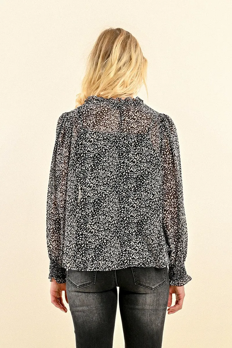 PRINTED VOILE BLOUSE