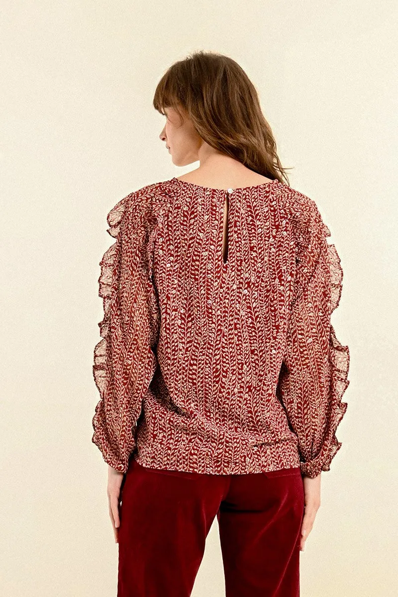 PRINTED VOILE BLOUSE