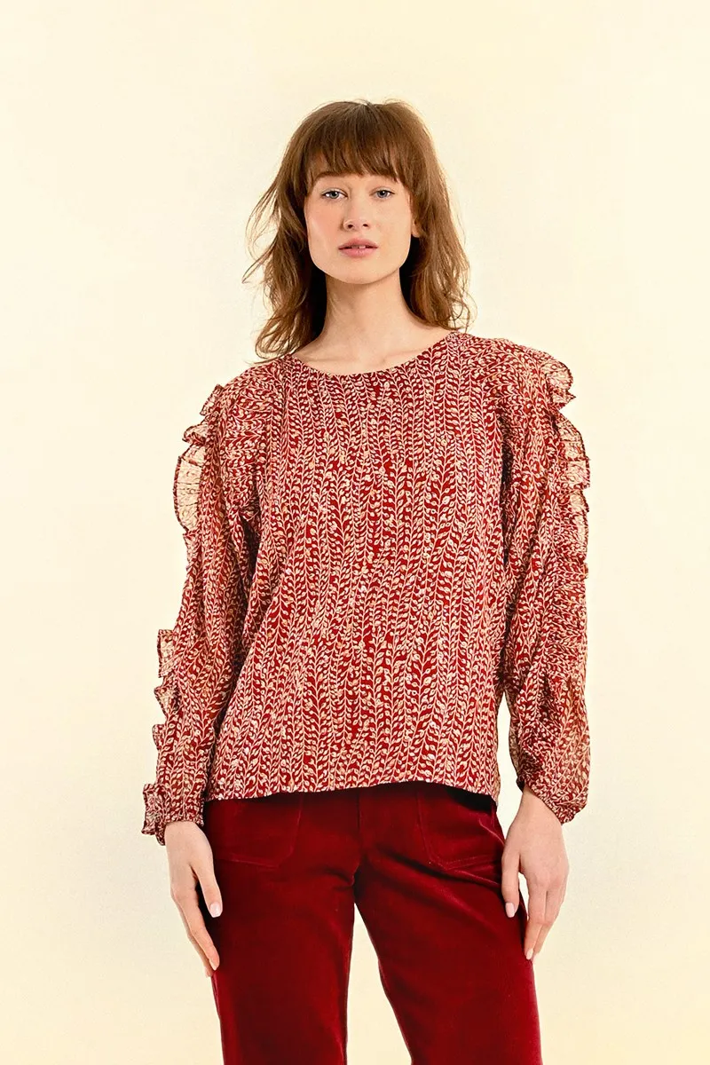 PRINTED VOILE BLOUSE