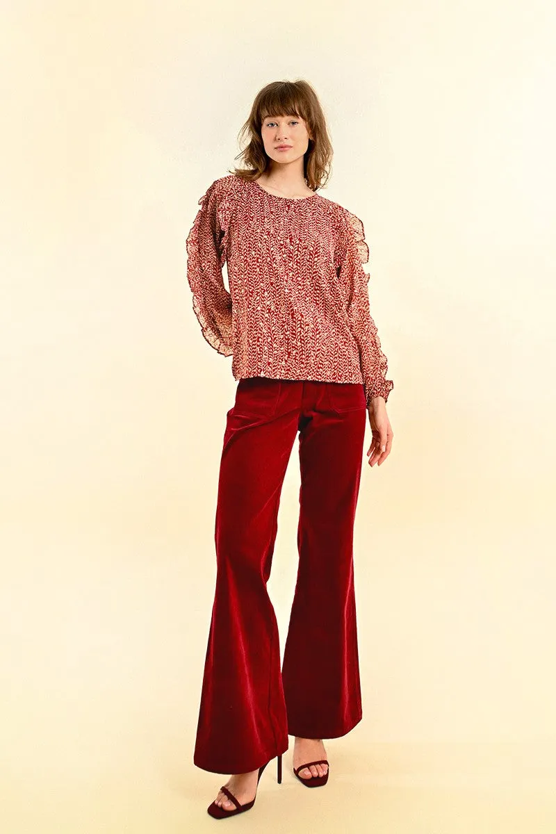 PRINTED VOILE BLOUSE