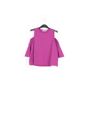 Purple cotton-poplin top