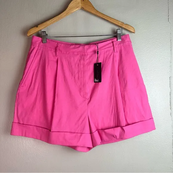 Rag &amp; Bone Magenta Ivy Pleated Linen Short Sz 12