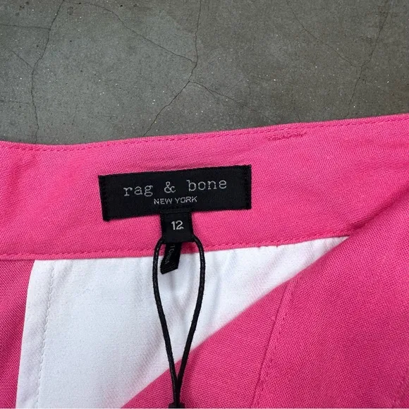 Rag &amp; Bone Magenta Ivy Pleated Linen Short Sz 12