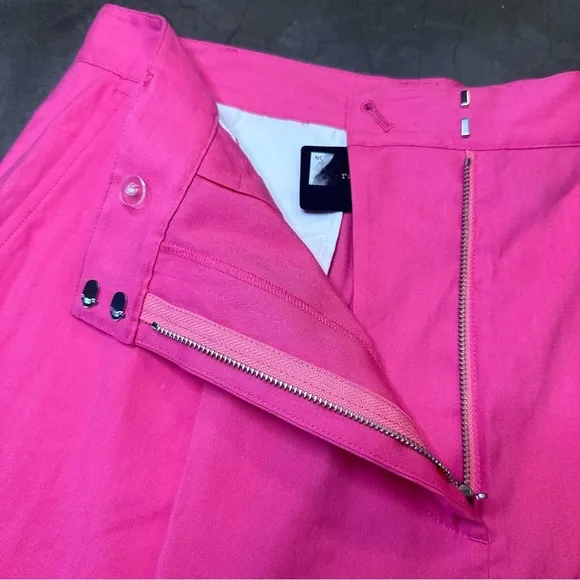 Rag &amp; Bone Magenta Ivy Pleated Linen Short Sz 12