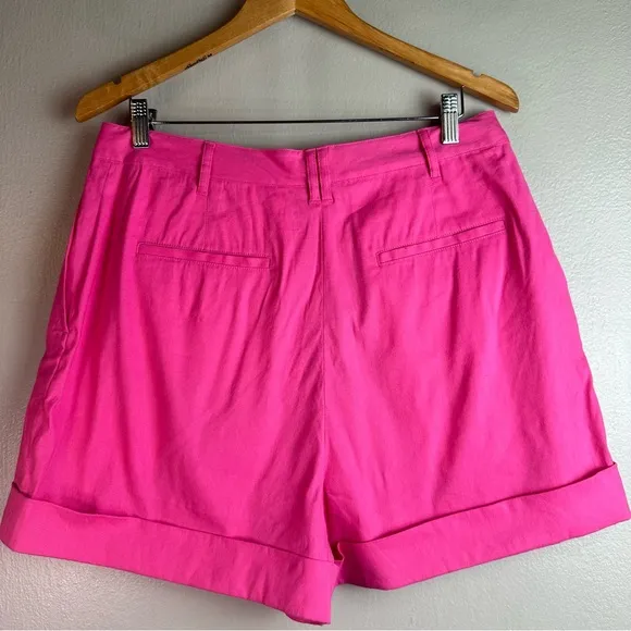 Rag &amp; Bone Magenta Ivy Pleated Linen Short Sz 12