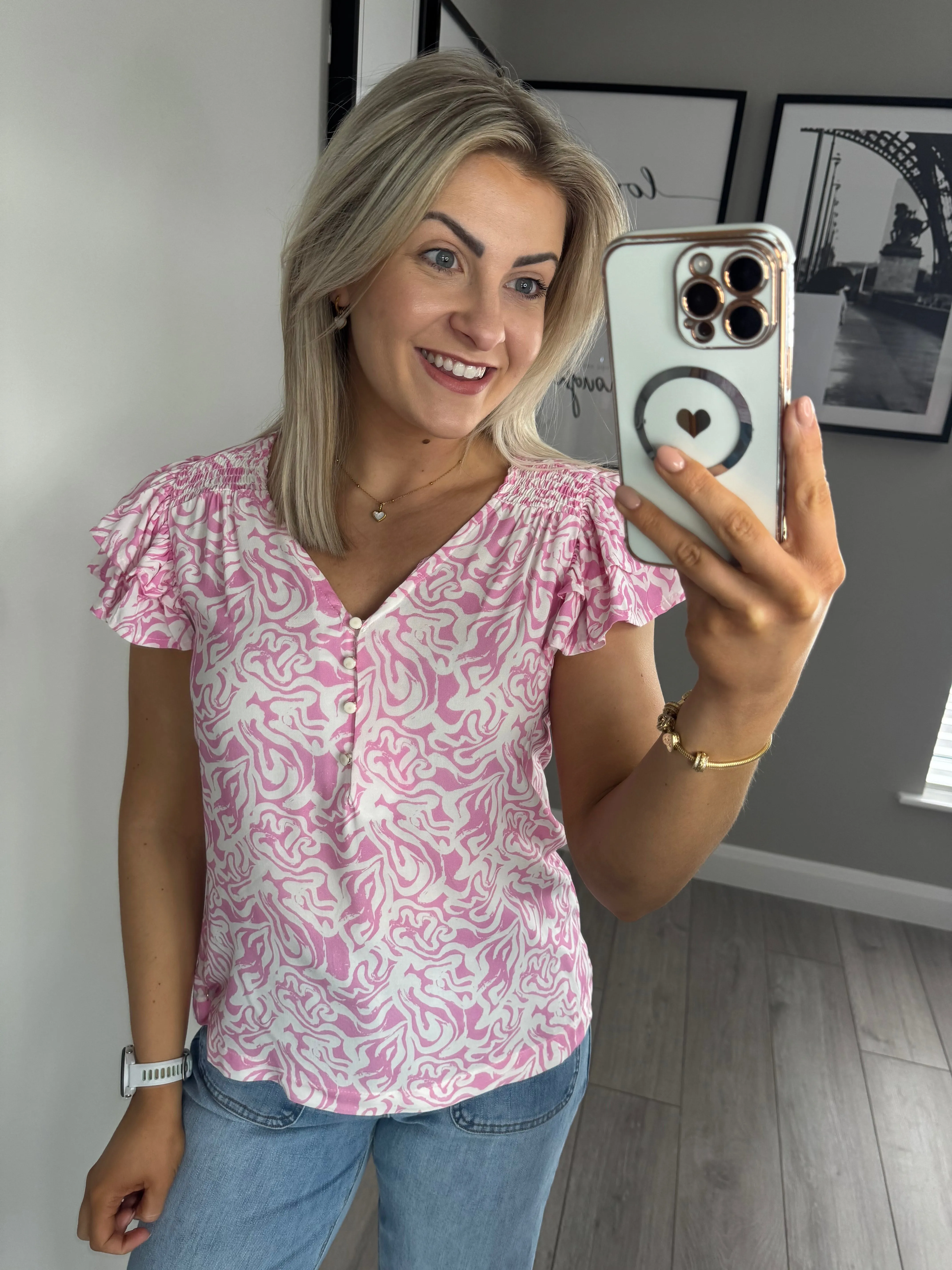 Rant & Rave Belva Pink Top