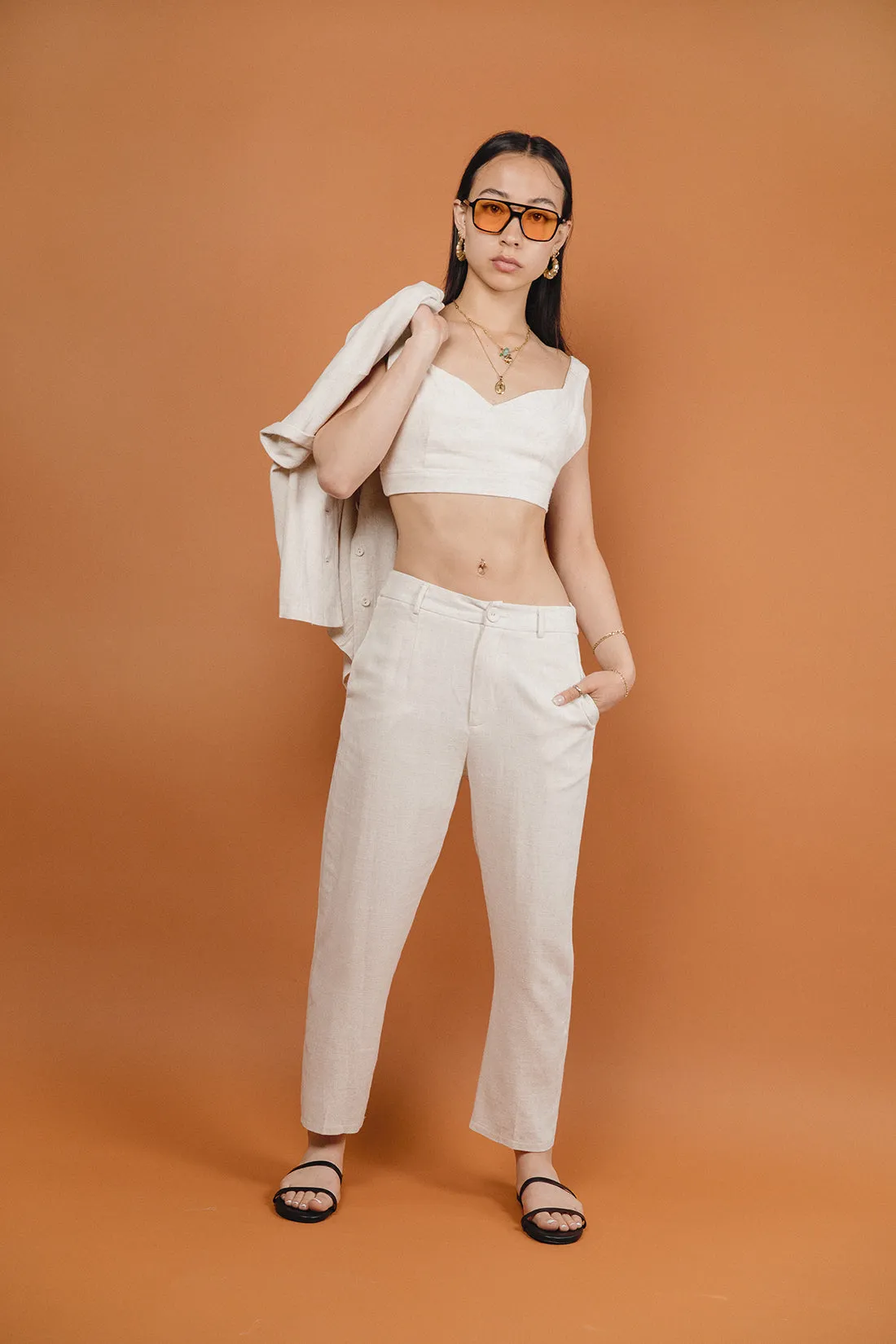 Renata Linen Sand Colour Co-ord Bralette