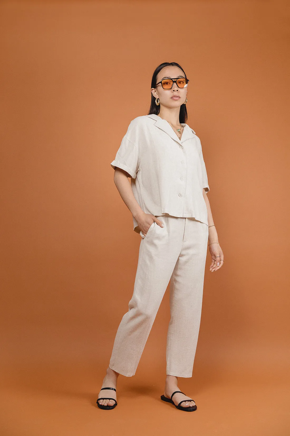 Renata Linen Sand Colour Co-ord Bralette