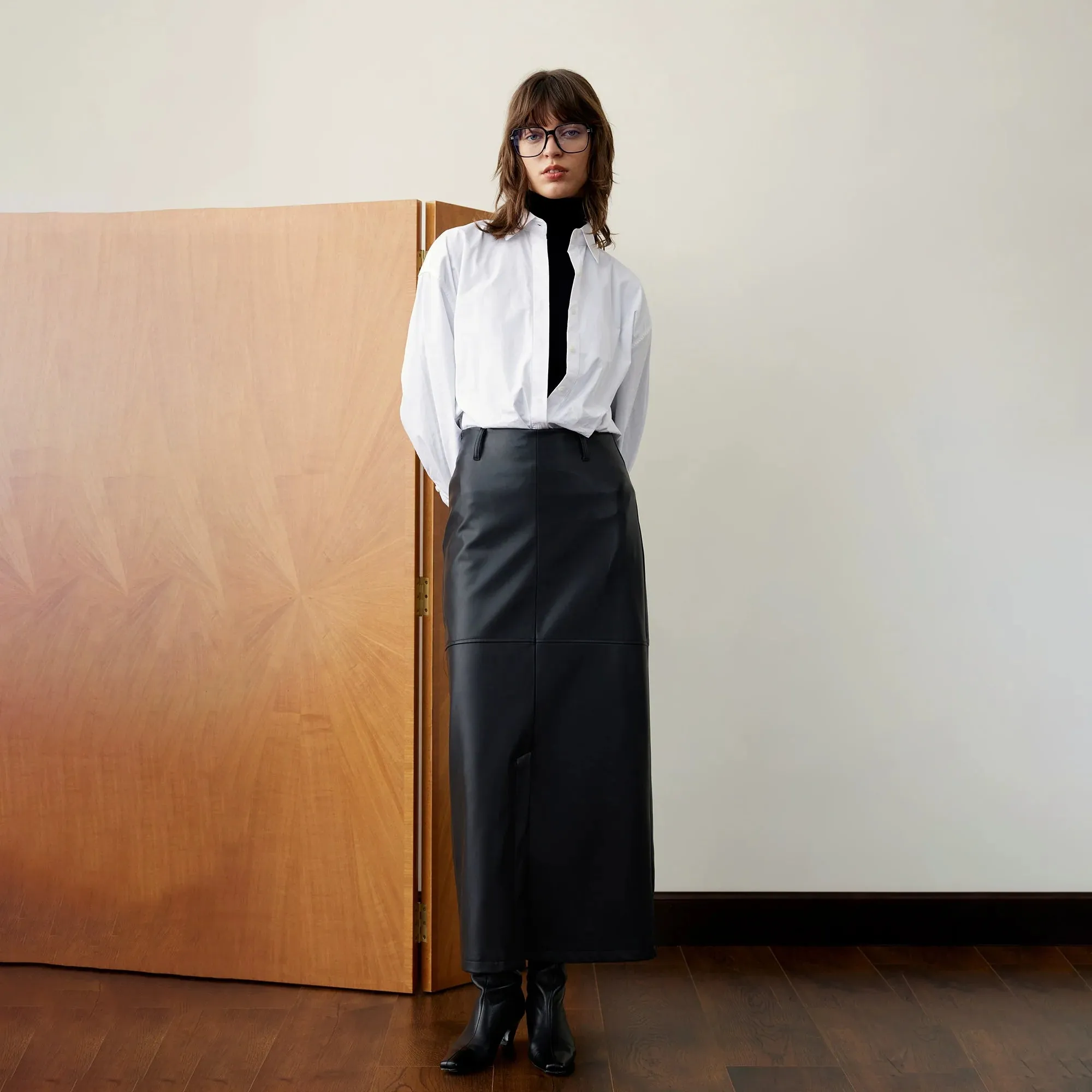 Reversible High-Waisted Midi Skirt