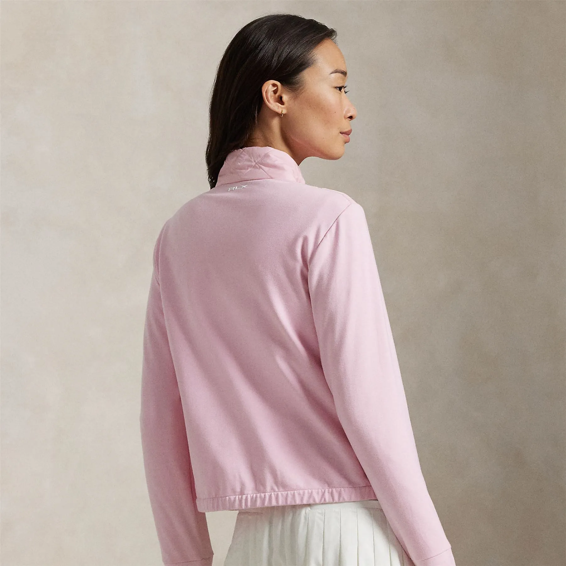 RLX Full Zip Cropped Tech Terry Jacket Garden Pink